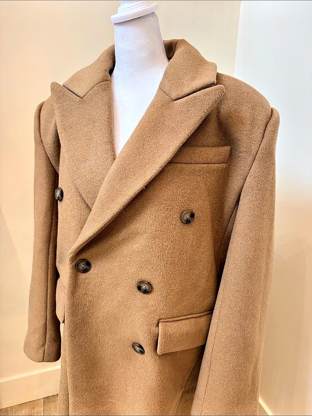 LPA Wool Pea Coat in Brown Size Small NWT
